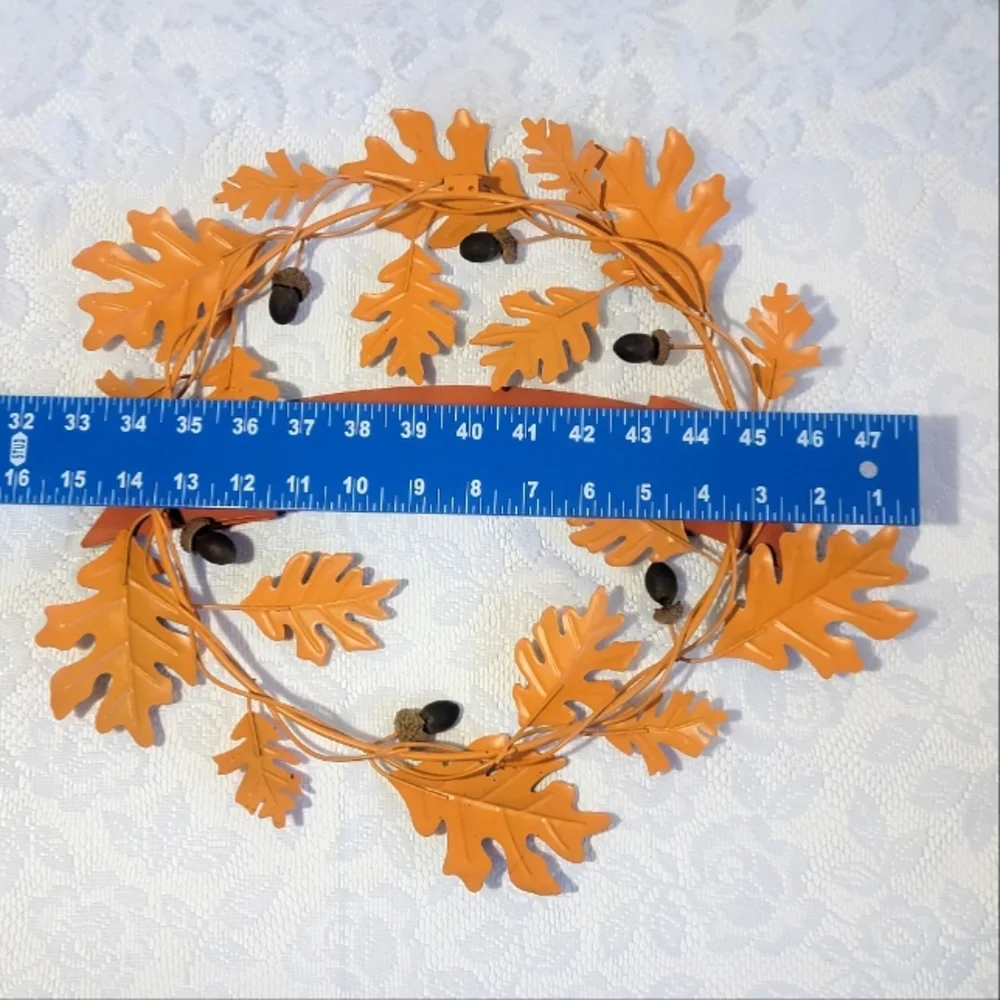 Fall Welcome Sign Metal Autumn Leaf Color Oak Acorn Wreath Door Wall Home Decor